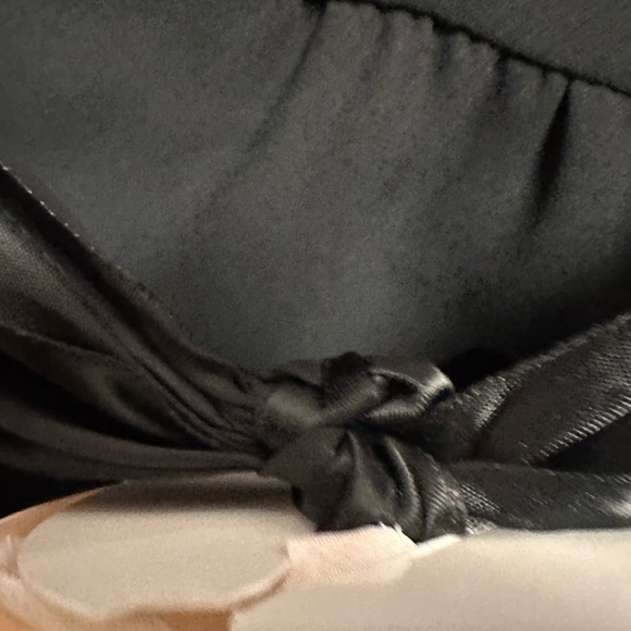 TALBOTS Satin Sash Black Dress with White Flower - Fully Lined Plus Sz 20 NWT - Picture 13 of 16